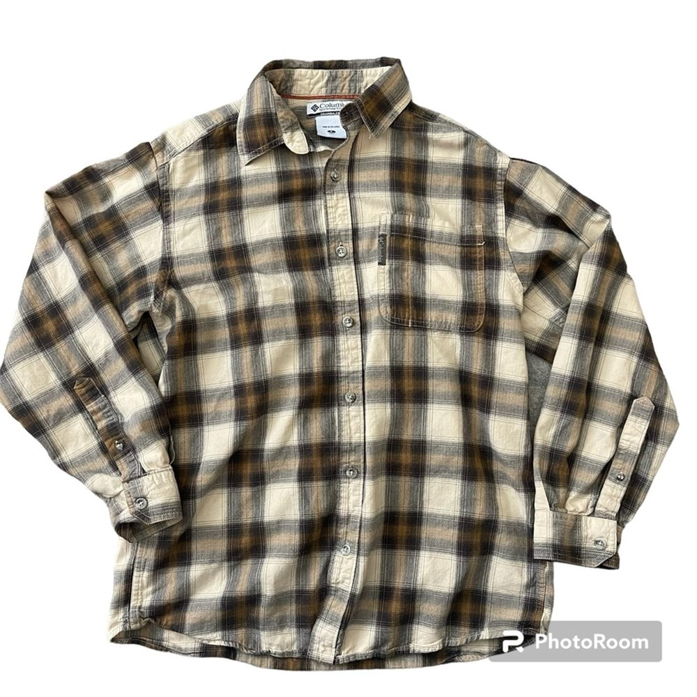 Columbia Long Sleeve Button Up Plaid Shirt Size Men’s Small Womens Medium